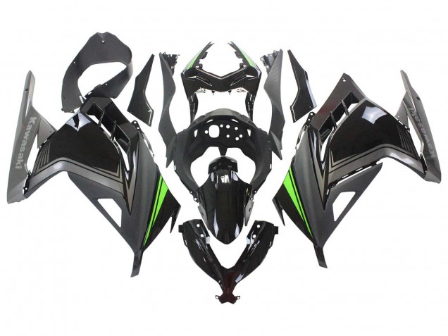 Kawasaki EX300 Motorrad Verkleidung 2013-2024 - Glanzendes Schwarz Matt Schwarz Grun