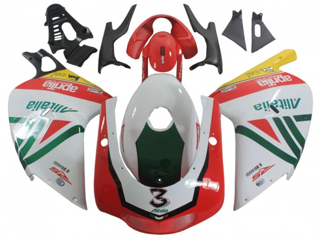 Aprilia RS125 Motorrad Verkleidung 2000-2005 - Weiss Gelb Grun Schwarz Alitalia 3