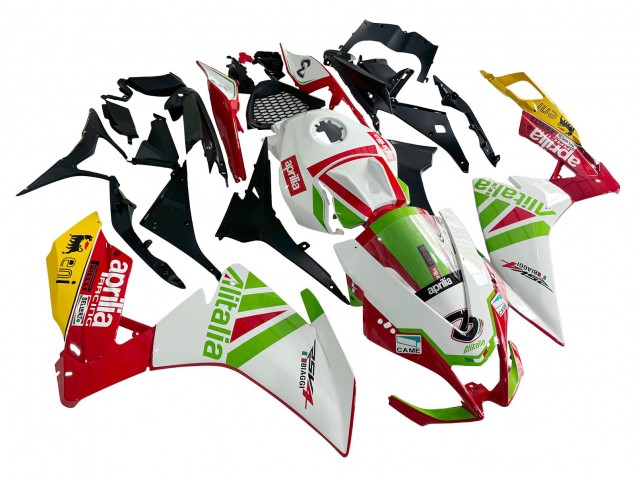 Aprilia RS4 50 125 Motorrad Verkleidung 2012-2018 - Weiss Rot Grun Gelb Alitalia