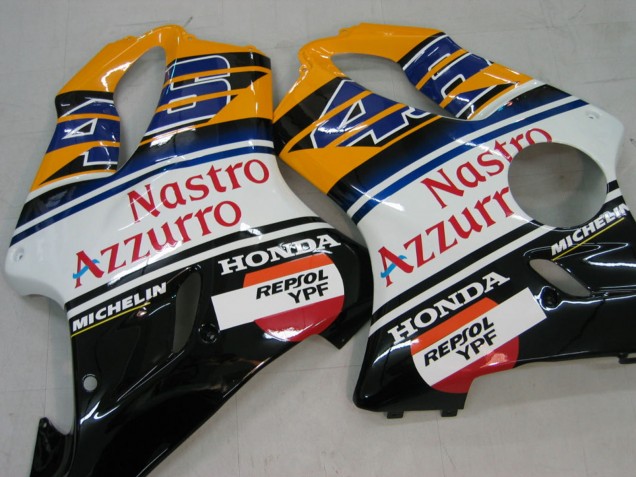 Honda CBR600 F4i Motorrad Verkleidung 2004-2007 - Gelb Blau Weiss Schwarz Nastro Azzurro