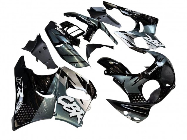 Honda CBR900RR 893 Motorrad Verkleidung 1992-1993 - Silber Glanzendes Schwarz