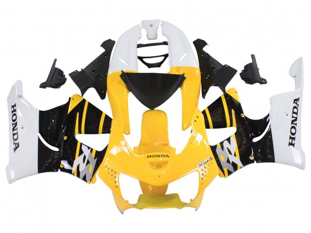 Honda CBR900RR 919 Motorrad Verkleidung 1998-1999 - Weiss Gelb Glanzendes Schwarz