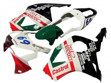 Honda CBR900RR 954 Motorrad Verkleidung 2002-2003 - Weiss Rot Grun Glanzendes Schwarz Castrol