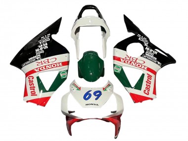 Honda CBR900RR 954 Motorrad Verkleidung 2002-2003 - Weiss Rot Grun Glanzendes Schwarz Castrol