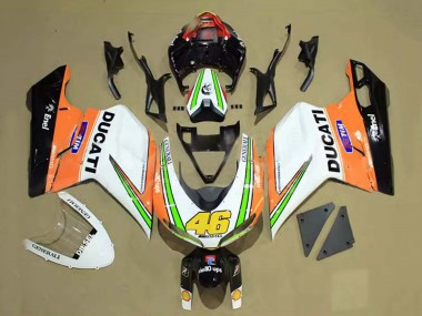 Ducati 848/1098/1198 Motorrad Verkleidung 2007-2014 - Weiss Orange Grun Glanzendes Schwarz Tim 46