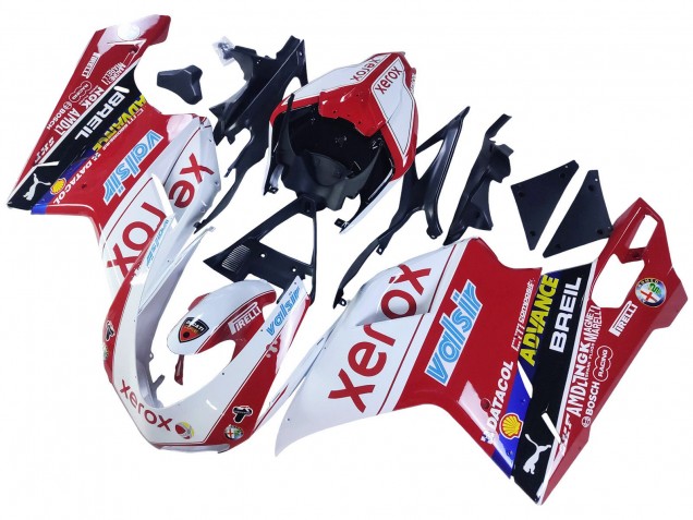 Ducati 848/1098/1198 Motorrad Verkleidung 2007-2014 - Weiss Rot Glanzendes Schwarz Valsir Xerox