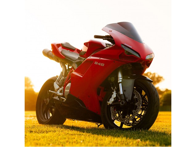 Ducati 848 Motorrad Verkleidung 2007-2014 - Rot Glanzendes Schwarz