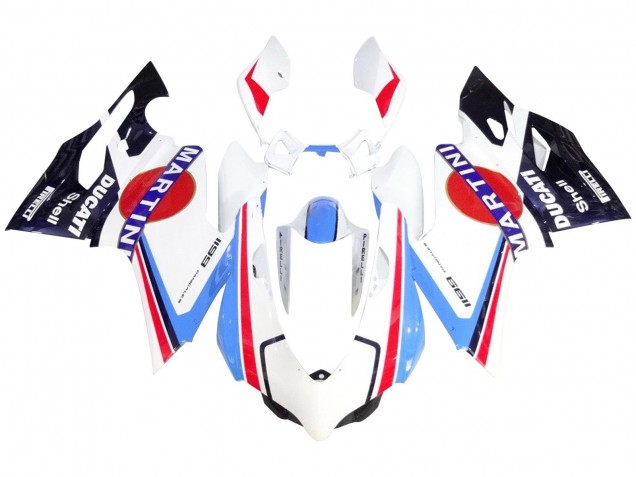 Ducati 1199 Motorrad Verkleidung 2011-2014 - Weiss Rot Blau Glanzendes Schwarz Martini