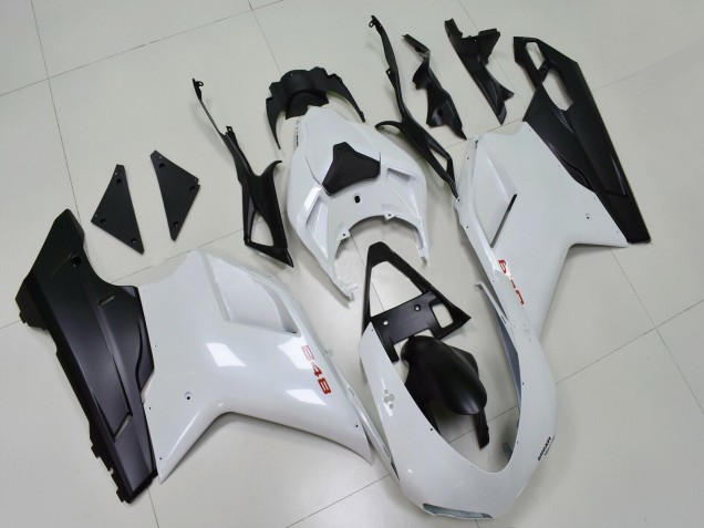 Ducati 848 Motorrad Verkleidung 2007-2014 - Weiss Matt Schwarz