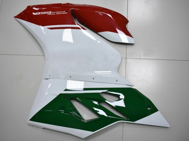 Ducati Panigale 899 Motorrad Verkleidung 2011-2014 - Weiss Rot Dunkel Grun
