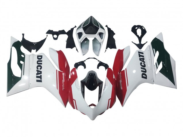 Ducati Panigale 899 Motorrad Verkleidung 2011-2014 - Weiss Rot Glanzendes Schwarz