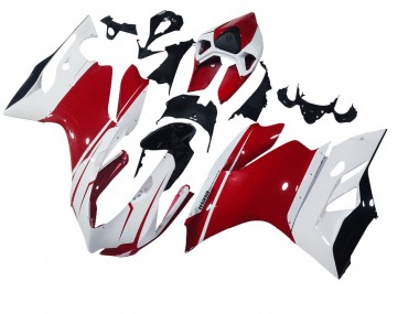 Ducati 1199 Motorrad Verkleidung 2011-2014 - Weiss Rot Glanzendes Schwarz