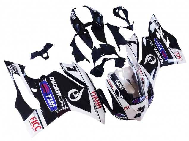 Ducati Panigale 899/1199 Motorrad Verkleidung 2011-2014 - Weiss Schwarz Blau Fiamm Ficc 7