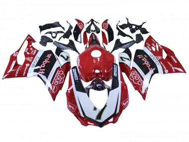 Ducati 959/1299 Motorrad Verkleidung 2015-2020 - Weiss Rot Schwarz Aruba 7