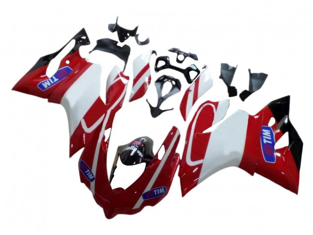 Ducati 959/1299 Motorrad Verkleidung 2015-2020 - Weiss Rot Glanzendes Schwarz Tim