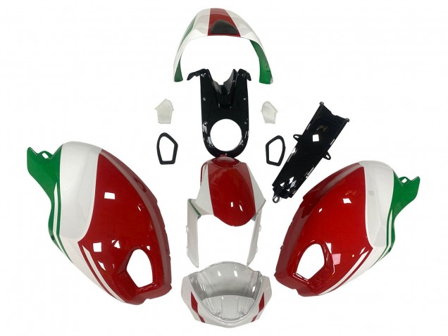 Ducati Monster 696 796 1100 1100S Motorrad Verkleidung 2008-2012 - Weiss Rot Grun
