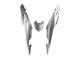 Honda CBR500R Motorrad Verkleidung 2013-2015 - Silber Glanzendes Schwarz