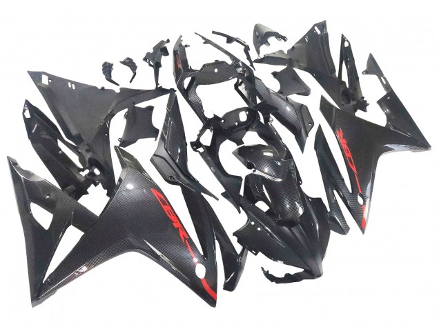 Honda CBR500R Motorrad Verkleidung 2016-2018 - Schwarzes Carbonfaser Rot