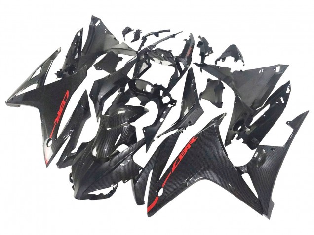 Honda CBR500R Motorrad Verkleidung 2016-2018 - Schwarzes Carbonfaser Rot