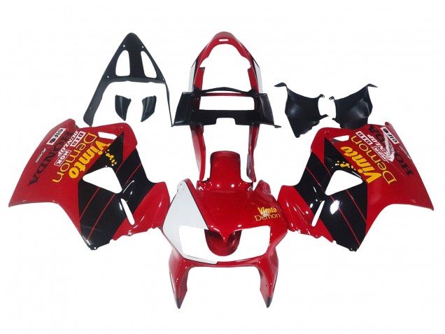 Honda VFR 800 Motorrad Verkleidung 1998-2001 - Rot Weiss Glanzendes Schwarz Vimto