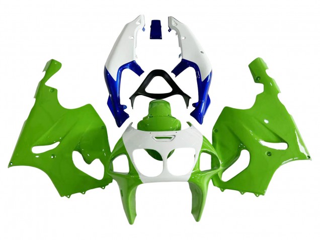 Kawasaki ZX7R Motorrad Verkleidung 1996-2003 - Weiss Grun Blau