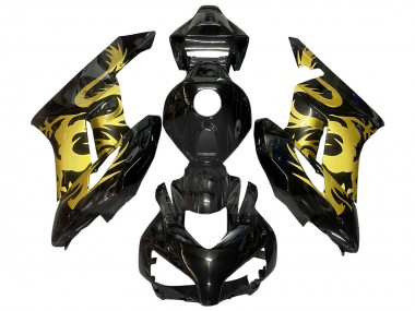 Honda CBR1000RR Motorrad Verkleidung 2004-2005 - Gold Glanzendes Schwarz Dragon