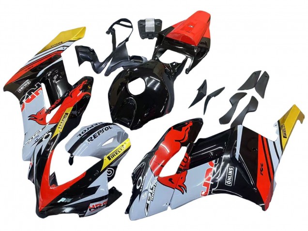 Honda CBR1000RR Motorrad Verkleidung 2004-2005 - Gelb Rot Weiss Glanzendes Red Bull Repsol HRC
