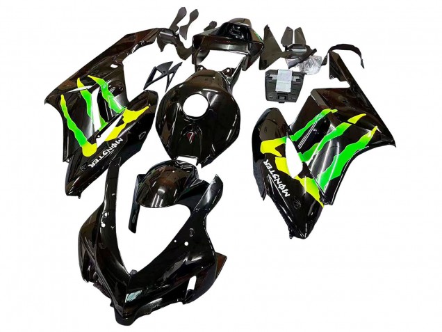Honda CBR1000RR Motorrad Verkleidung 2004-2005 - Glanzendes Schwarz Gelb Grun Monster