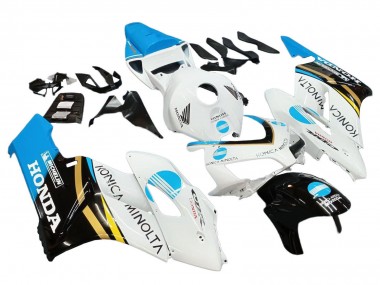 Honda CBR1000RR Motorrad Verkleidung 2004-2005 - Weiss Hellblau Gelb Schwarz Konica Minolta