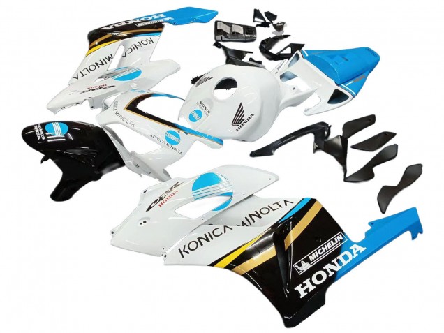 Honda CBR1000RR Motorrad Verkleidung 2004-2005 - Weiss Hellblau Gelb Schwarz Konica Minolta