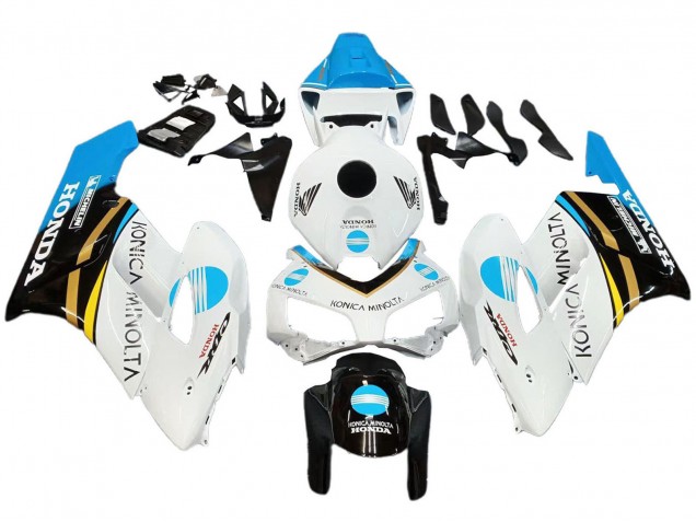 Honda CBR1000RR Motorrad Verkleidung 2004-2005 - Weiss Hellblau Gelb Schwarz Konica Minolta
