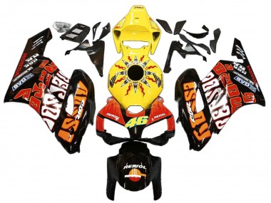 Honda CBR1000RR Motorrad Verkleidung 2004-2005 - Gelb Orange Glanzendes Schwarz Repsol Rossi 46