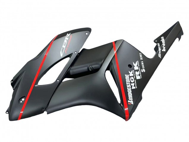 Honda CBR1000RR Motorrad Verkleidung 2004-2005 - Glanzendes Schwarz Glanzendes Grau Rot Streifen