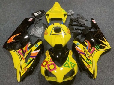 Honda CBR1000RR Motorrad Verkleidung 2004-2005 - Gelb Glanzendes Schwarz Orange