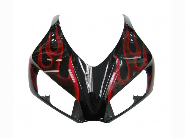Honda CBR1000RR Motorrad Verkleidung 2006-2007 - Glanzendes Schwarz Rot Flamme