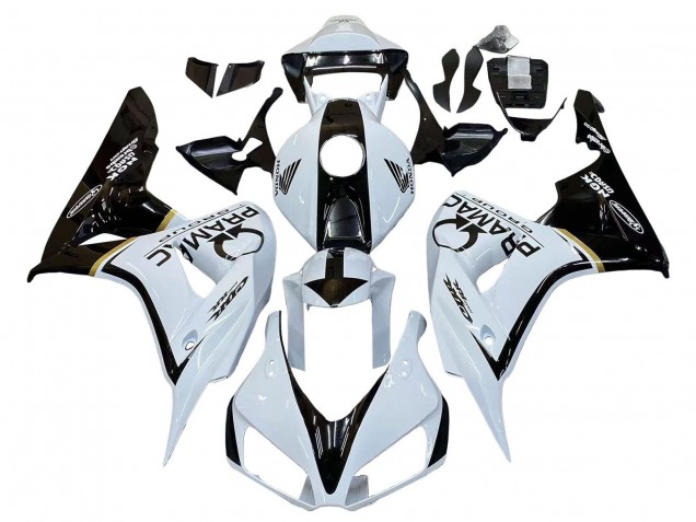 Honda CBR1000RR Motorrad Verkleidung 2006-2007 - Weiss Glanzendes Schwarz Pramac