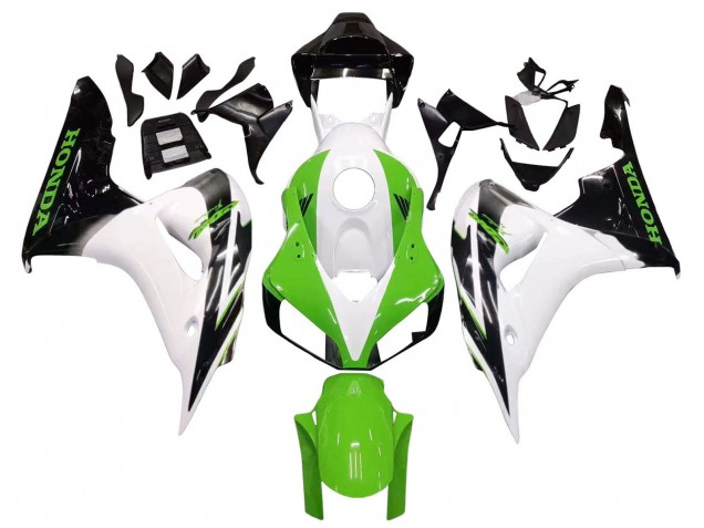 Honda CBR1000RR Motorrad Verkleidung 2006-2007 - Weiss Grun Glanzendes Schwarz