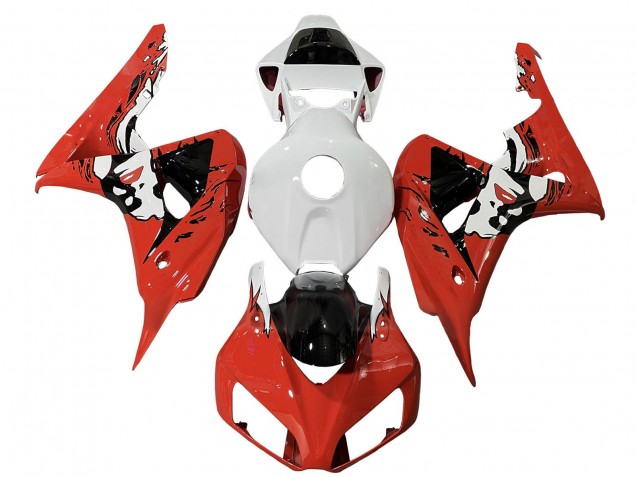 Honda CBR1000RR Motorrad Verkleidung 2006-2007 - Weiss Rot Glanzendes Schwarz
