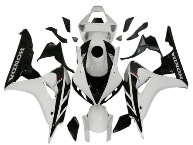 Honda CBR1000RR Motorrad Verkleidung Kit 2006-2007 - Weiss Glanzendes Schwarz