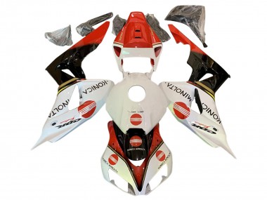 Honda CBR1000RR Motorrad Verkleidung 2006-2007 - Weiss Rot Glanzendes Schwarz Konica Minolta