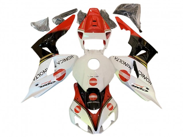 Honda CBR1000RR Motorrad Verkleidung 2006-2007 - Weiss Rot Glanzendes Schwarz Konica Minolta