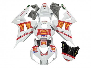 Honda CBR1000RR Motorrad Verkleidung 2006-2007 - Weiss Rot San Carlo