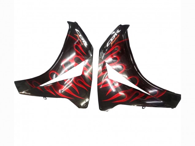Honda CBR1000RR Motorrad Verkleidung 2008-2011 - Glanzendes Schwarz Rot Flamme