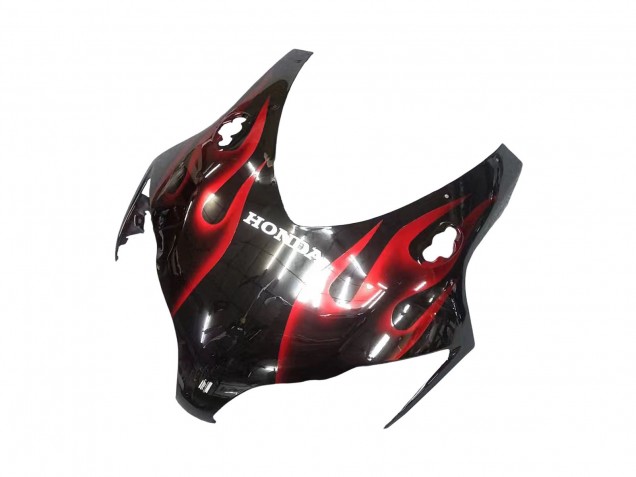 Honda CBR1000RR Motorrad Verkleidung 2008-2011 - Glanzendes Schwarz Rot Flamme