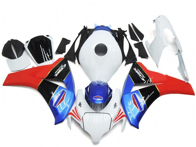 Honda CBR1000RR Motorrad Verkleidung 2008-2011 - Weiss Blau Rot Glanzendes Schwarz