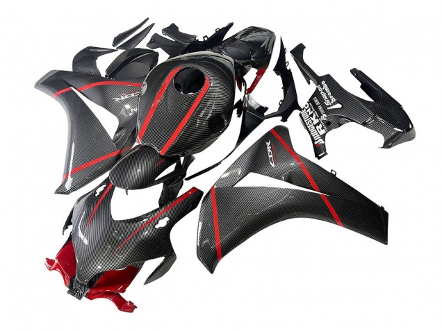Honda CBR1000RR Motorrad Verkleidung 2008-2011 - Schwarzes Carbonfaser Rot