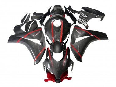 Honda CBR1000RR Motorrad Verkleidung 2008-2011 - Schwarzes Carbonfaser Rot