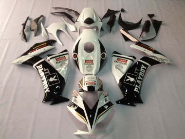 Honda CBR1000RR Motorrad Verkleidung 2012-2016 - Weiss Glanzendes Schwarz Rizoma Playboy