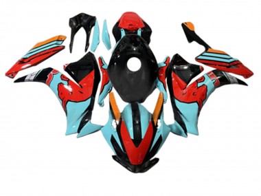 Honda CBR1000RR Motorrad Verkleidung 2012-2016 - Rot Hellblau Glanzendes Schwarz