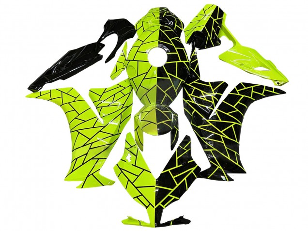 Honda CBR1000RR Motorrad Verkleidung 2012-2016 - Fluoreszierendes Grun Glanzendes Schwarz